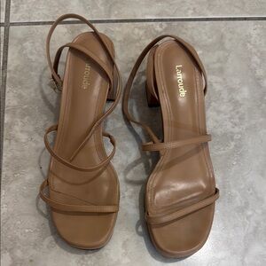 Larroude Brown Strappy Heels